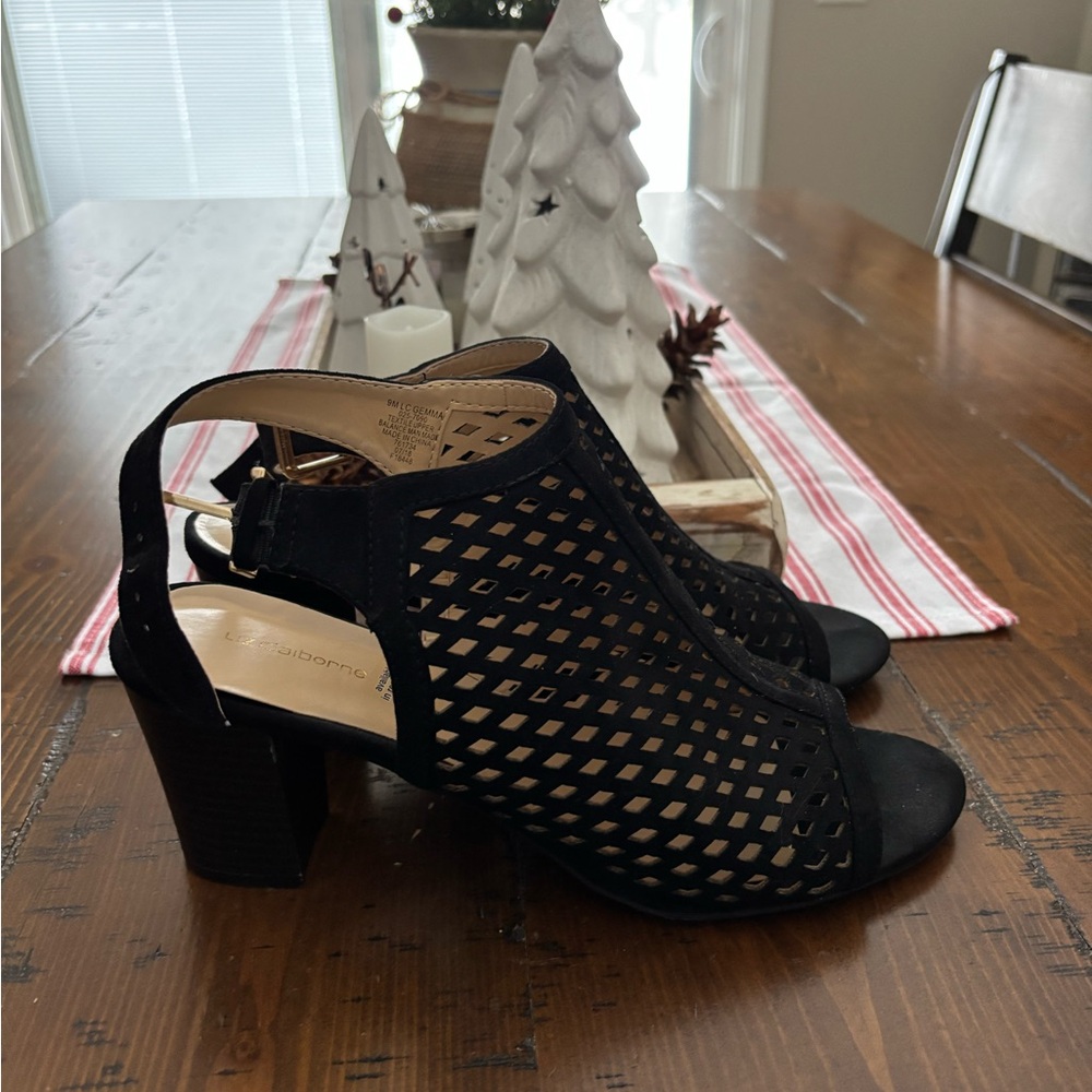 Liz Claiborne Black Cutout Heels